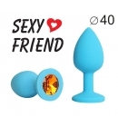 Анальная втулка Sexy Freend, голубая 9,5х4 см