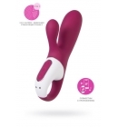 Вибратор с клиторальным стимулятором и подогревом Satisfyer Hot Bunny Connect App, 17,5 см