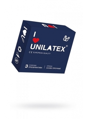 Презервативы Unilatex, extra strong, гладкие, 19х5,4 см, 3 шт.